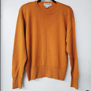 Outlander Burnt Orange Wool Fall Pullover Sweater With Accent Sleeve Buttons (M)